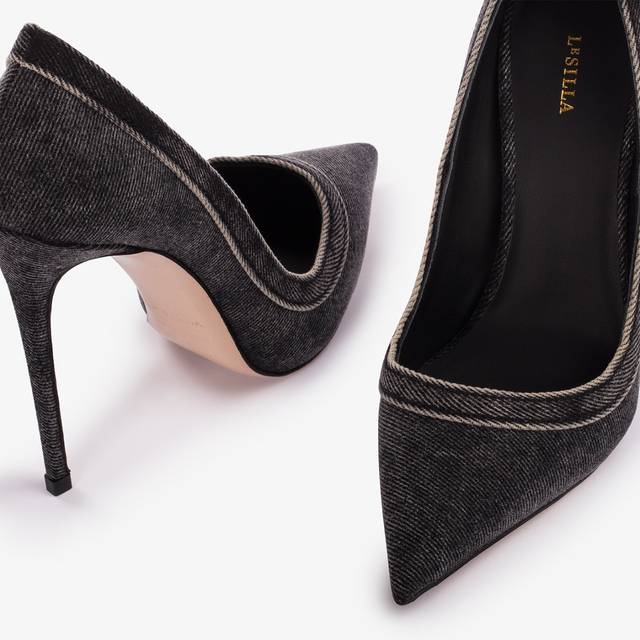 Le Silla Décolleté denim nera Spedizione Gratuita