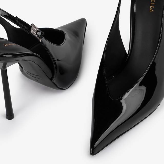 Le Silla Slingback vernice nera Ritorno libero