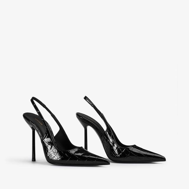 Le Silla Slingback stampa coccodrillo nera Convenienza