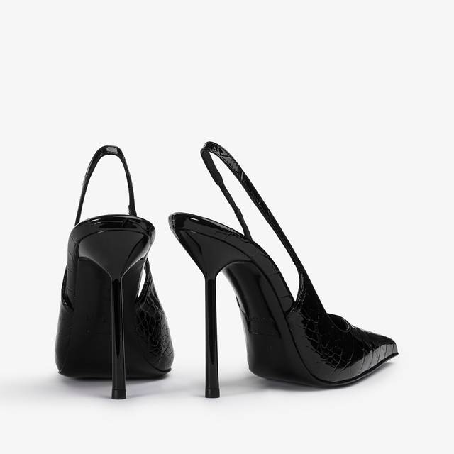 Le Silla Slingback stampa coccodrillo nera Convenienza