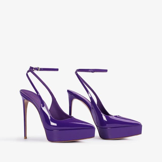 Le Silla Slingback con plateau vernice viola queen Hotsell
