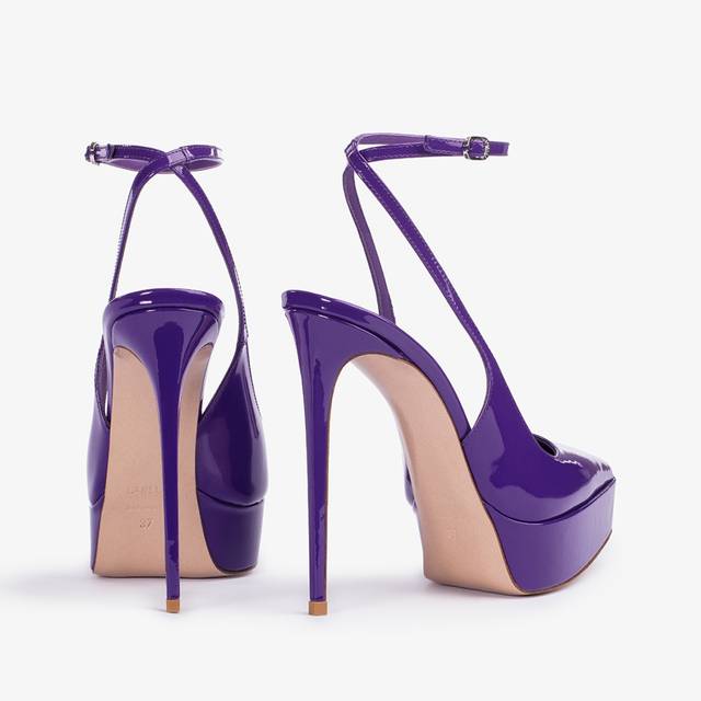 Le Silla Slingback con plateau vernice viola queen Hotsell