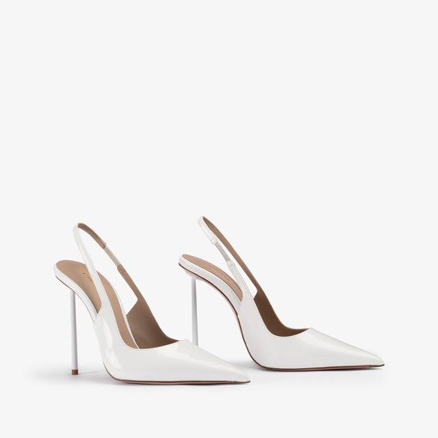 Le Silla Slingback vernice bianca carta Vendita Economica