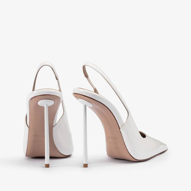 Le Silla Slingback vernice bianca carta Vendita Economica