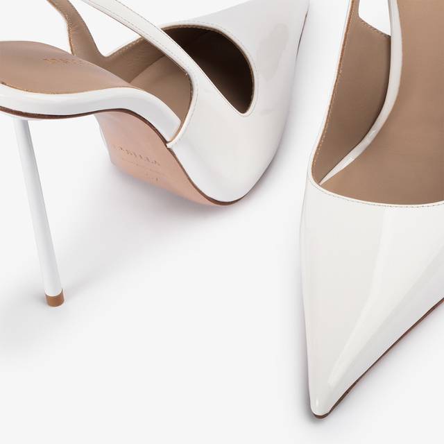 Le Silla Slingback vernice bianca carta Vendita Economica