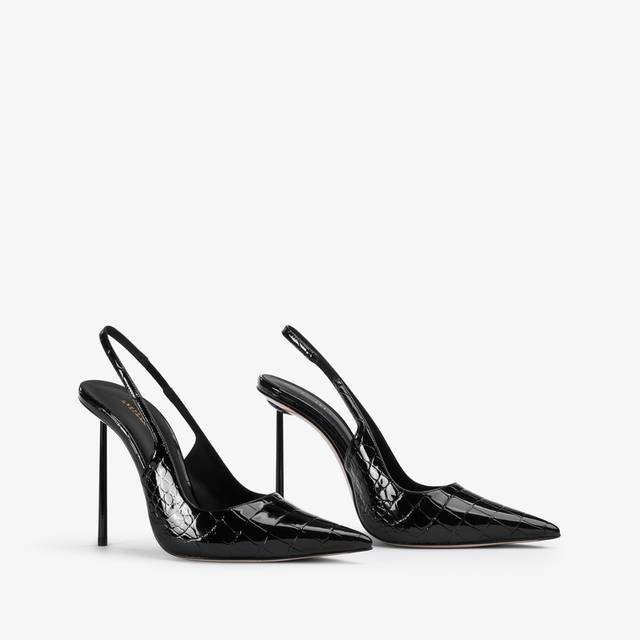 Le Silla Slingback stampa cocco nera Saldi Di Fabbrica