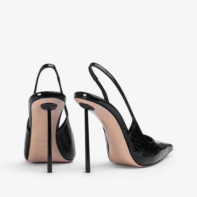 Le Silla Slingback stampa cocco nera Saldi Di Fabbrica