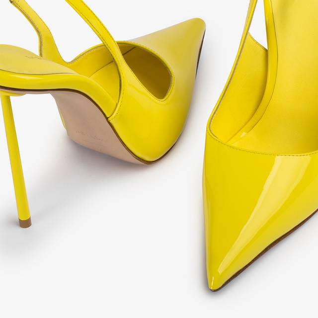 Le Silla Slingback vernice gialla stella Nuova