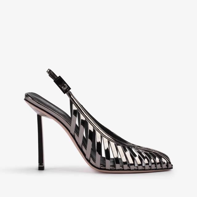 Le Silla Slingback con listini metallizzata peltro Soddisfazione Garantita