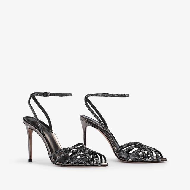 Le Silla Sandalo metallizzato peltro e Cristalli Negozi Online