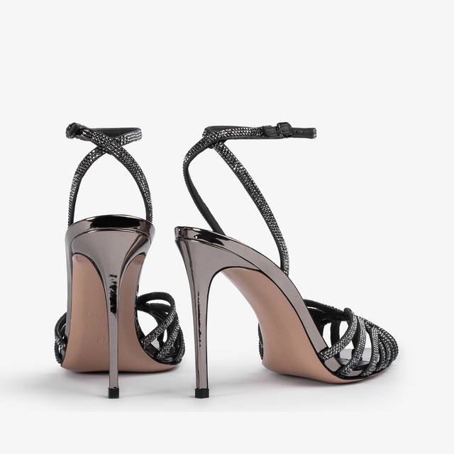Le Silla Sandalo metallizzato peltro e Cristalli Negozi Online