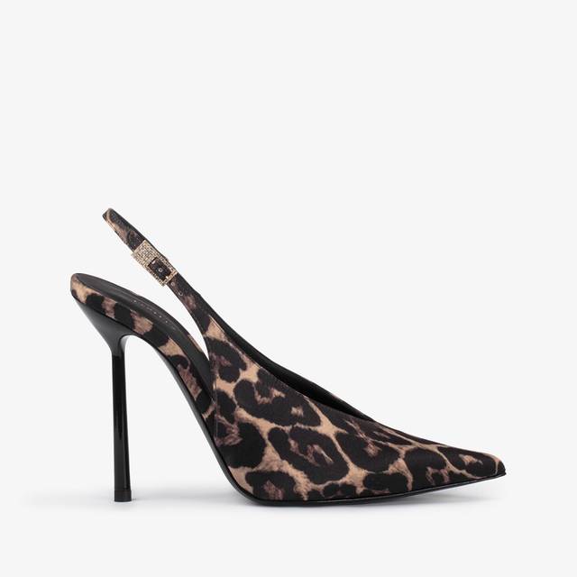 Le Silla Slingback raso stampa leopardata Acquista Ora