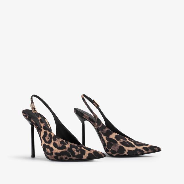 Le Silla Slingback raso stampa leopardata Acquista Ora