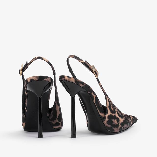 Le Silla Slingback raso stampa leopardata Acquista Ora