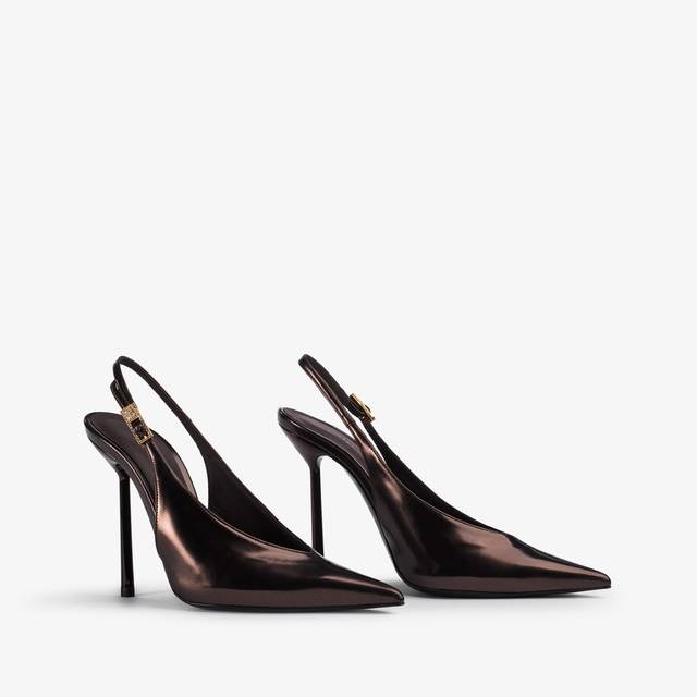 Le Silla Slingback metallizzata marrone fondente Consegna Veloce