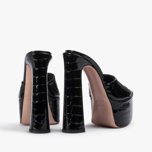 Le Silla Sandalo mule con plateau stampa cocco nero Promozione Limitata