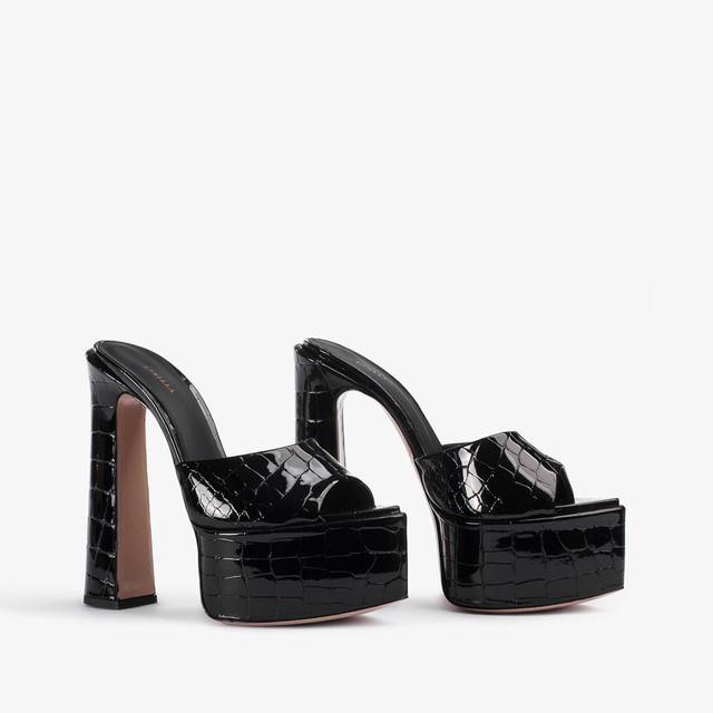 Le Silla Sandalo mule con plateau stampa cocco nero Promozione Limitata