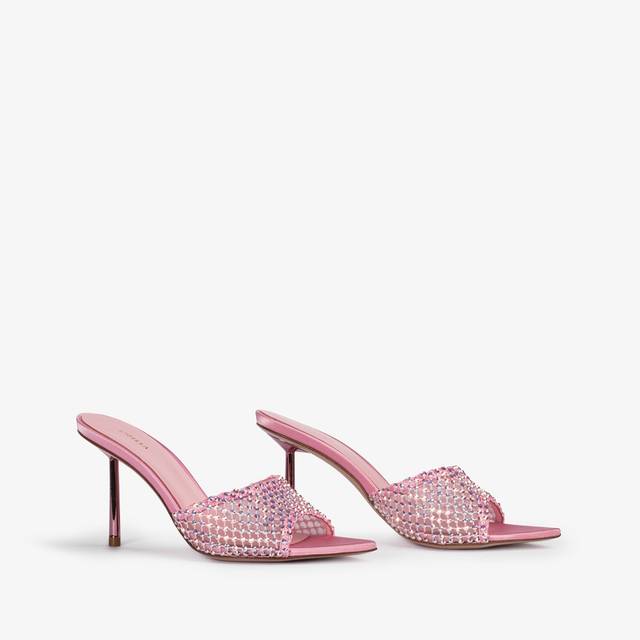 Le Silla Sandalo mule gioiello rete rosa dea con Cristalli Prezzo Ridotto