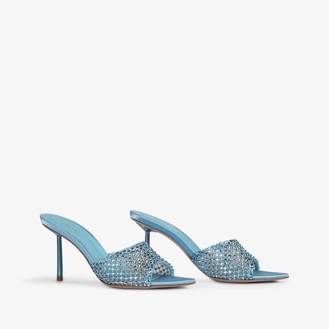 Le Silla Sandalo mule gioiello rete azzurro cielo con Cristalli Sottocosto