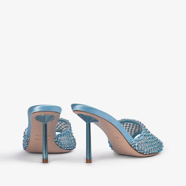 Le Silla Sandalo mule gioiello rete azzurro cielo con Cristalli Sottocosto