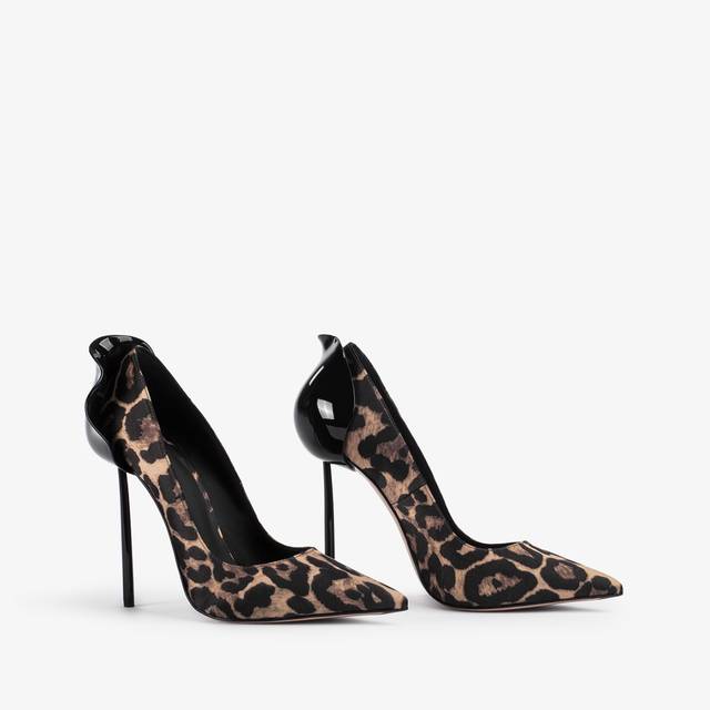 Le Silla Décolleté raso stampa leopardata Saldi