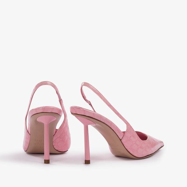 Le Silla Slingback stampa coccodrillo rosa dea Prezzo di fabbrica
