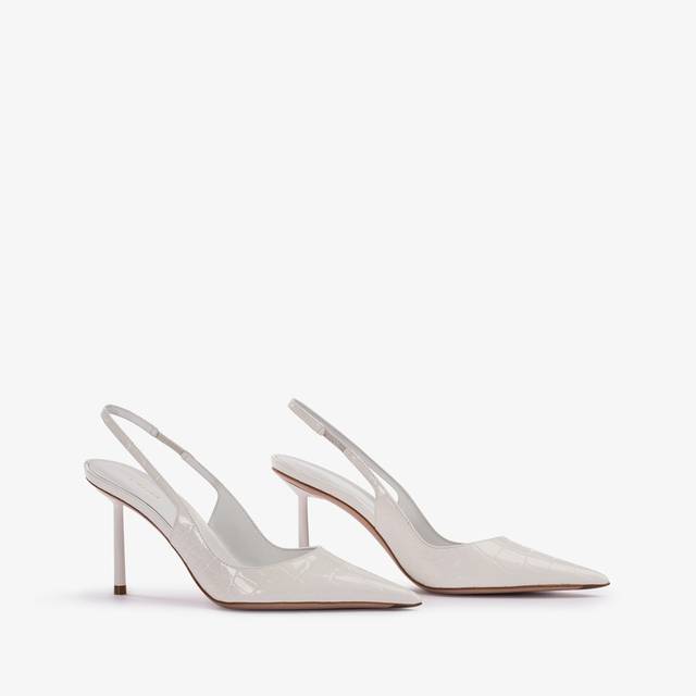 Le Silla Slingback stampa coccodrillo bianca carta Promozione