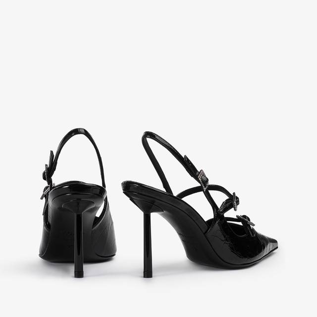 Le Silla Slingback con listini stampa coccodrillo nera Shopping Online