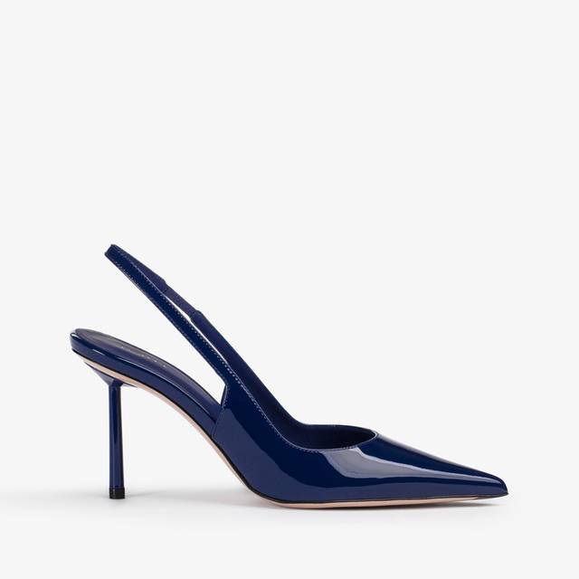 Le Silla Slingback vernice blu Sottocosto