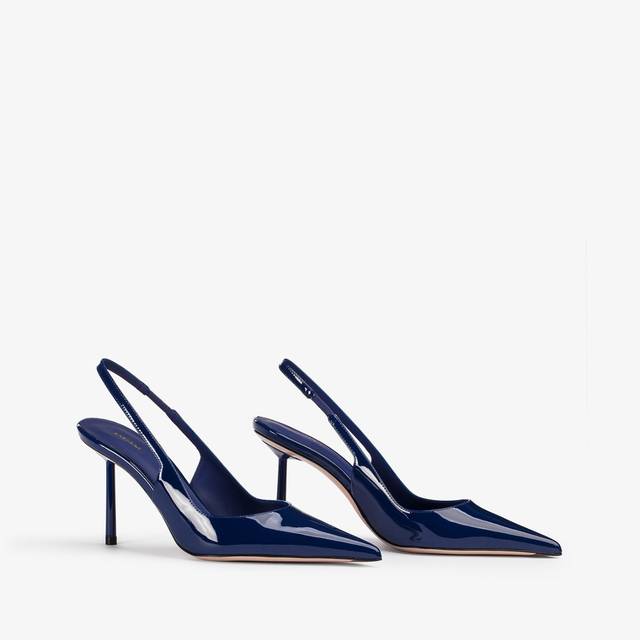 Le Silla Slingback vernice blu Sottocosto