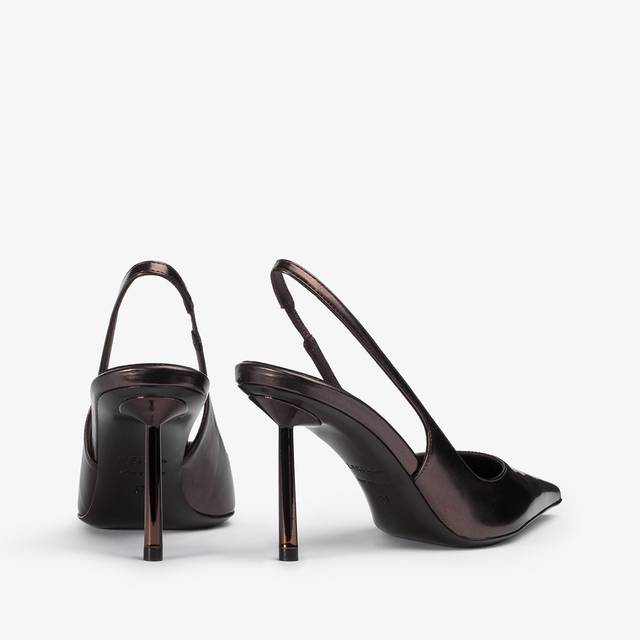 Le Silla Slingback metallizzata marrone fondente Novità