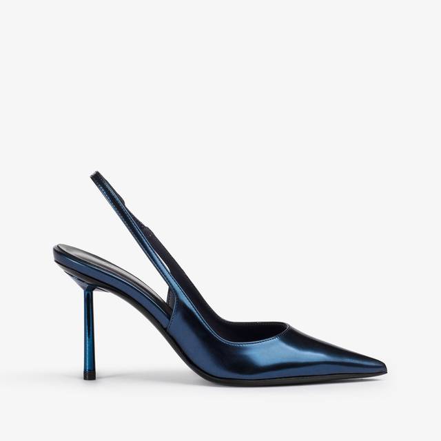 Le Silla Slingback metallizzata blu danubio Presa