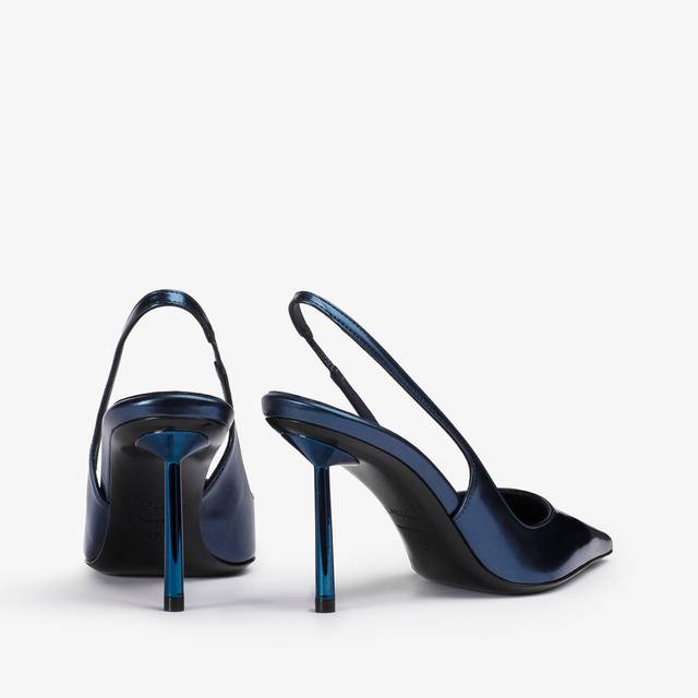 Le Silla Slingback metallizzata blu danubio Presa