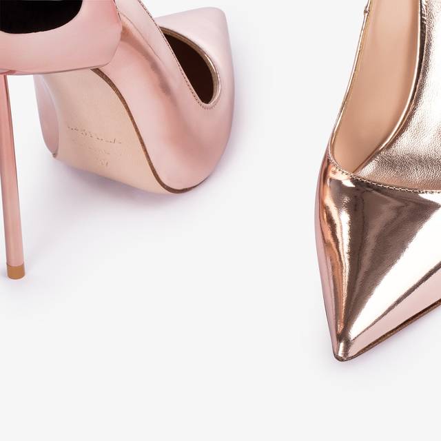 Le Silla Décolleté metallizzata oro rosa Sconto