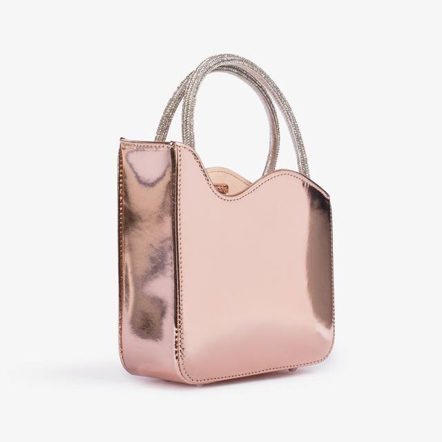 Le Silla Mini bag metallizzata oro rosa e Cristalli Offerta