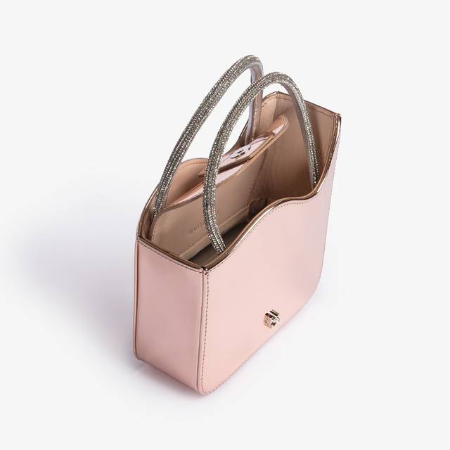 Le Silla Mini bag metallizzata oro rosa e Cristalli Offerta