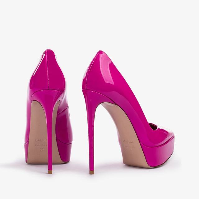 Le Silla Décolleté con plateau vernice fucsia bouganville Online