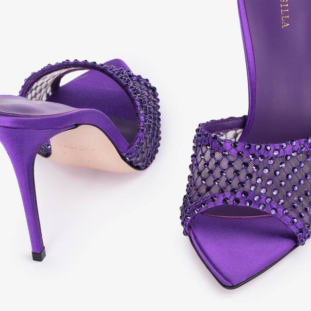 Le Silla Sandalo gioiello rete viola kamala con Cristalli Vendita Economica