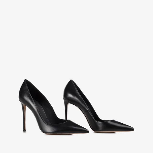 Le Silla Décolleté pelle nera Sconti VIP