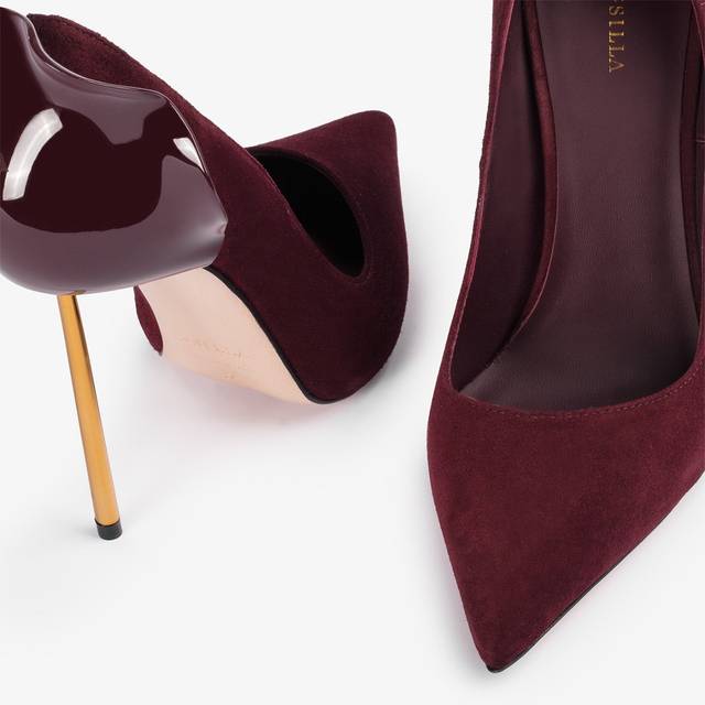 Le Silla Décolleté camoscio rossa cherry Italia