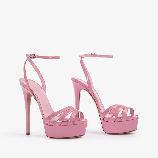 Le Silla Sandalo con plateau vernice rosa dea Nuovo