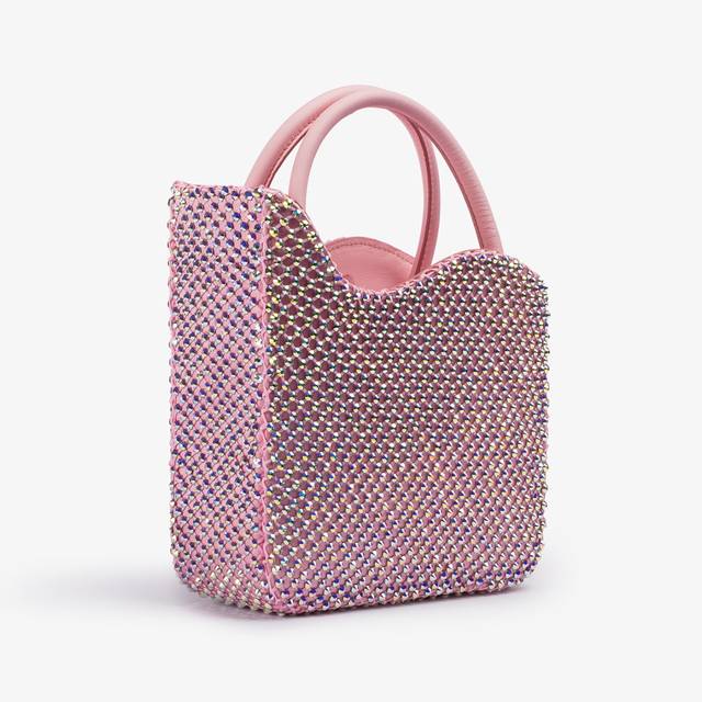 Le Silla Small bag raso rosa dea con Cristalli Vendita
