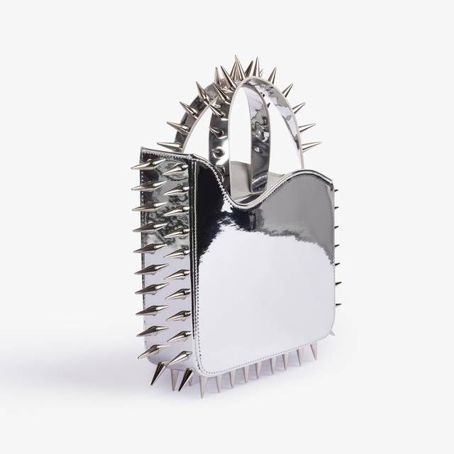 Le Silla Small bag metallizzata argento con borchie Qualità Garantita