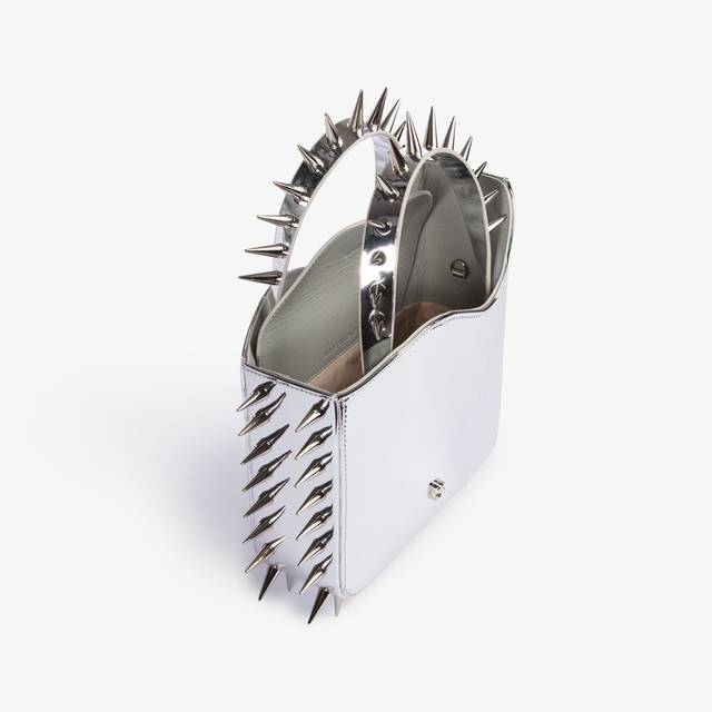 Le Silla Small bag metallizzata argento con borchie Qualità Garantita