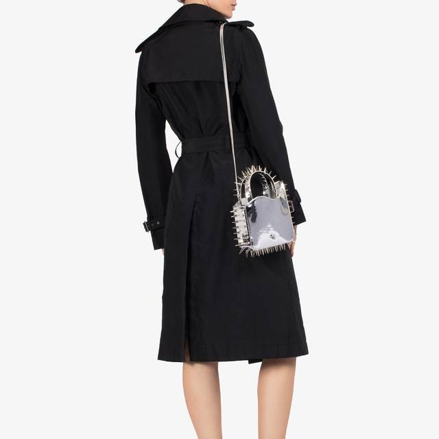 Le Silla Small bag metallizzata argento con borchie Qualità Garantita