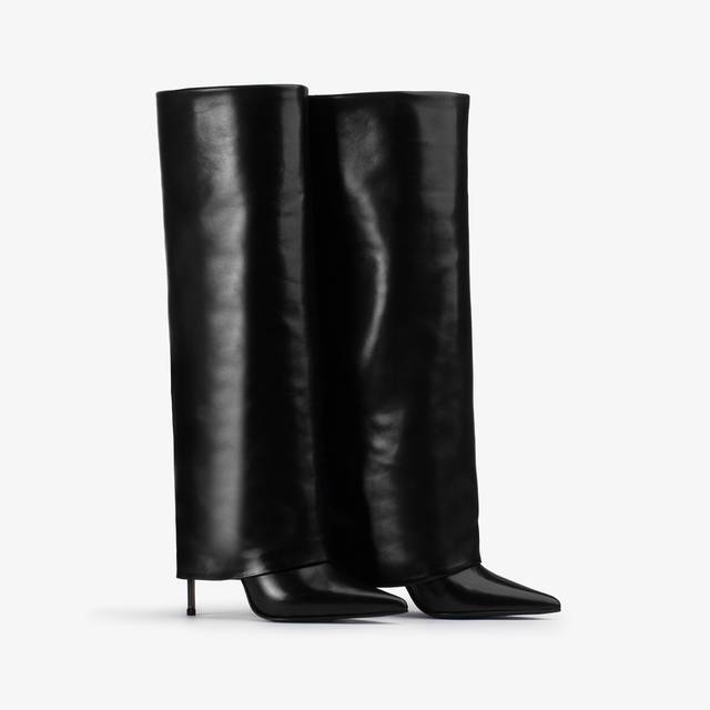 Le Silla Stivale con risvolto nappa nero Online