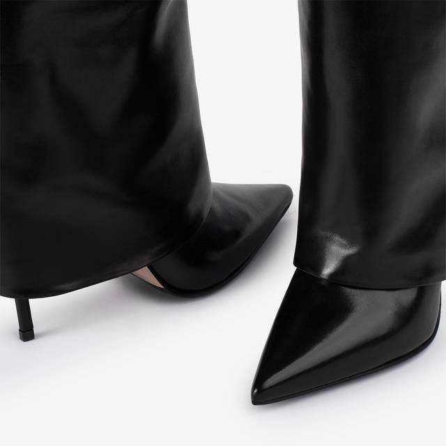 Le Silla Stivale con risvolto nappa nero Online
