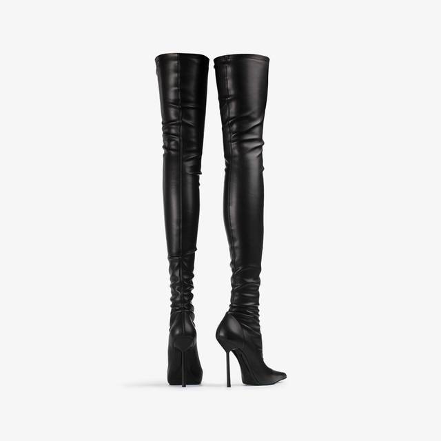 Le Silla Stivale sopra il ginocchio pelle vegan stretch nero Outlet