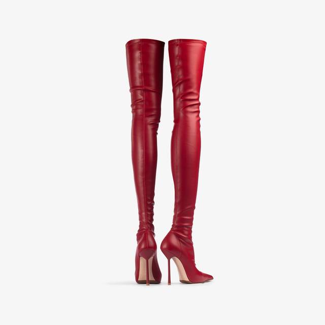 Le Silla Stivale sopra il ginocchio pelle vegan stretch rosso Saldi