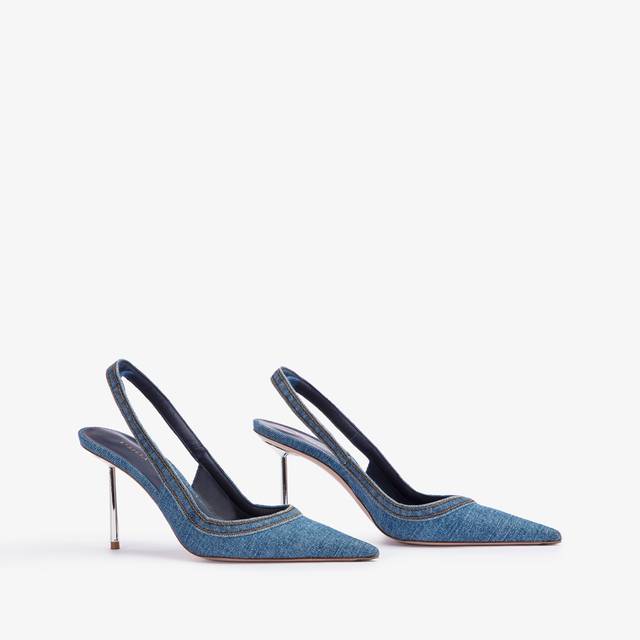 Le Silla Slingback denim blu Vendita Calda
